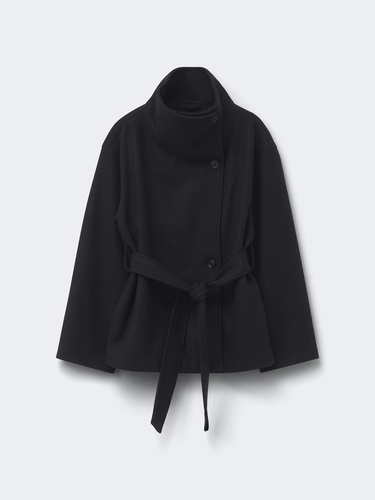 Belted Wool-Blend Wrap Coat
