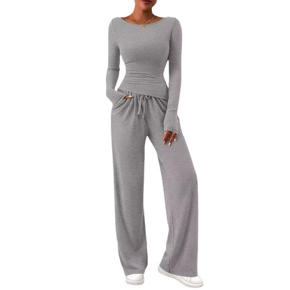 Asymmetric Top & Wide Leg Pants Set