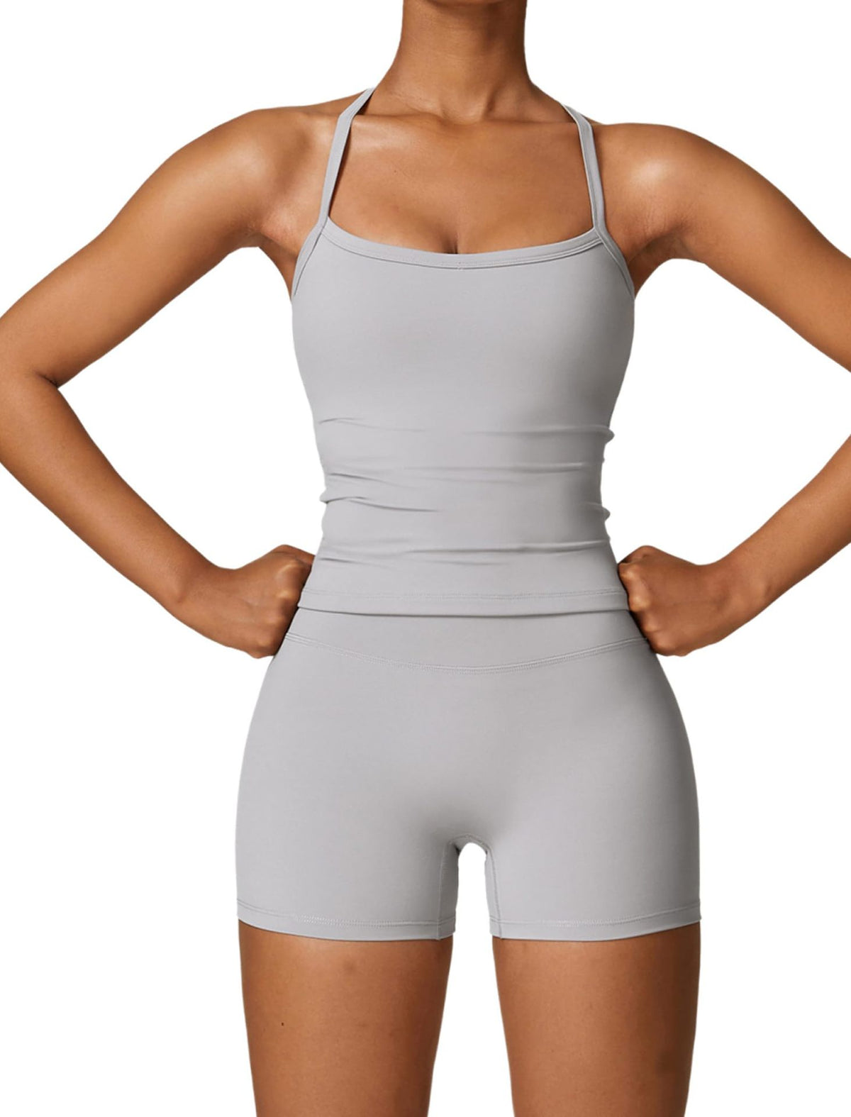 High Waist Seamless Yoga Shorts Set