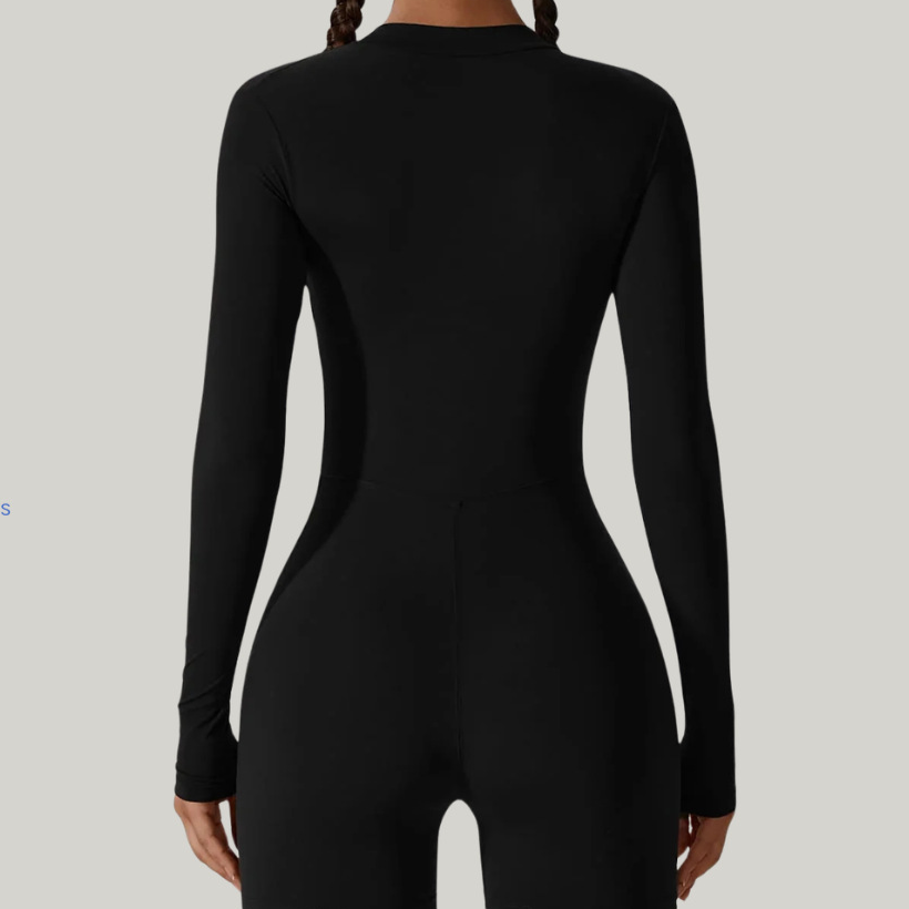 Zip-Up Long Sleeve Sport Jumpsuit