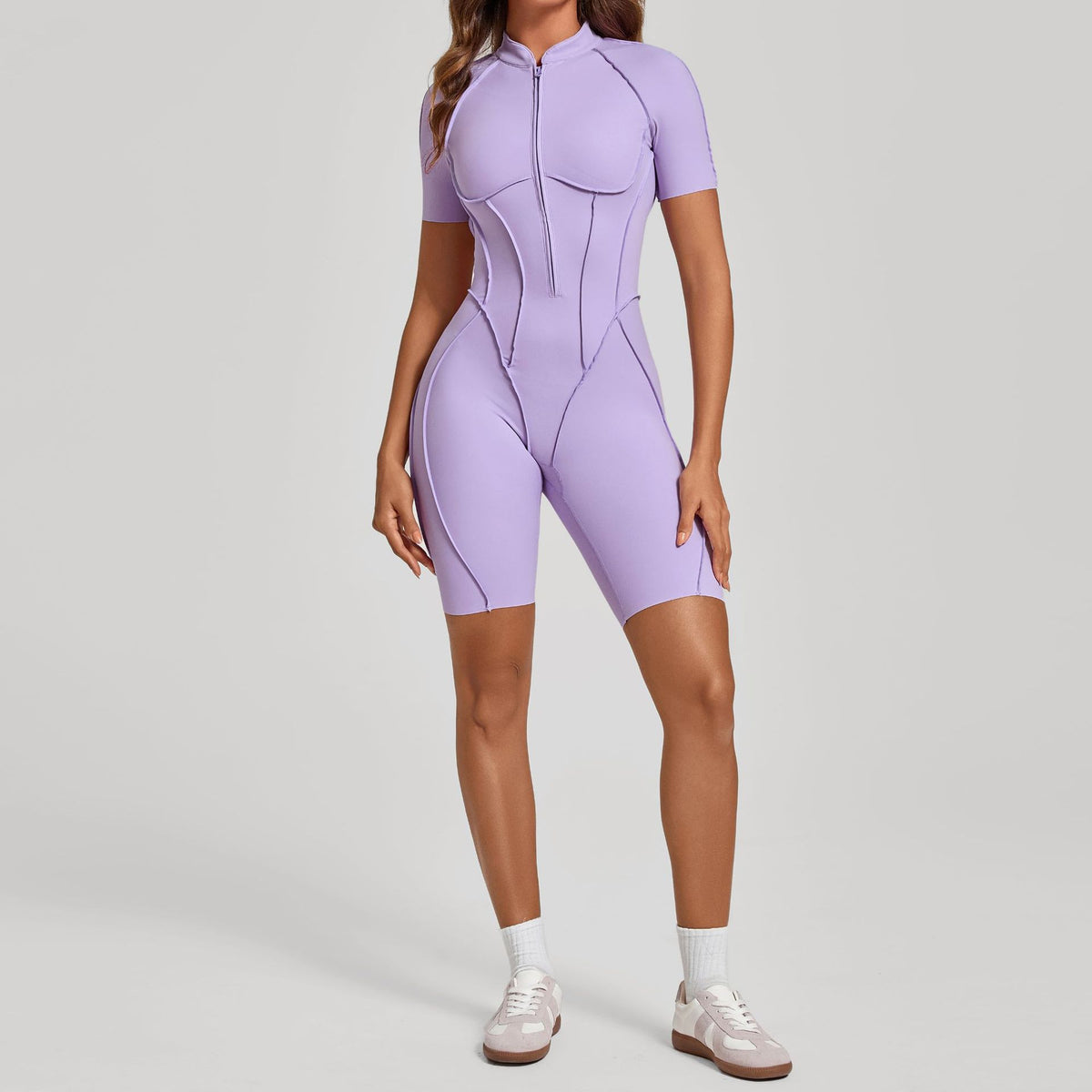 Backless Zip-Up Fitness Jumpsuit