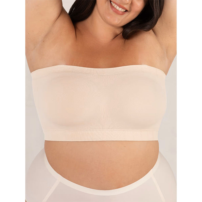 Wireless Seamless Bandeau Bra with Detachable Straps