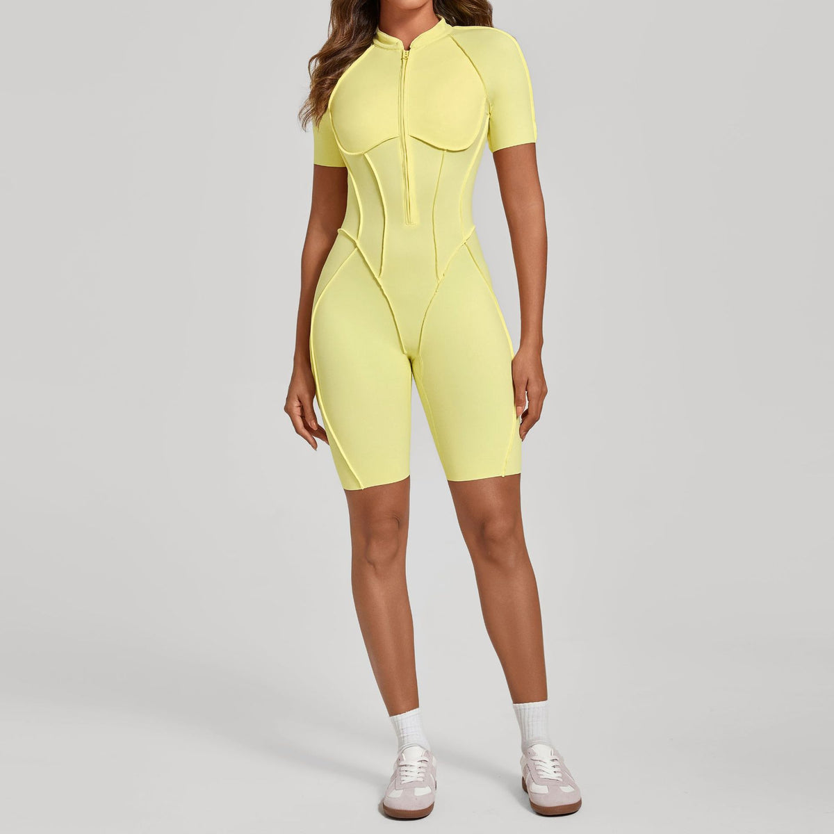 Backless Zip-Up Fitness Jumpsuit
