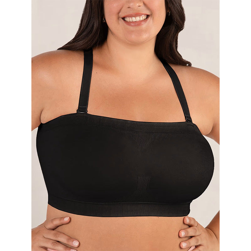 Wireless Seamless Bandeau Bra with Detachable Straps