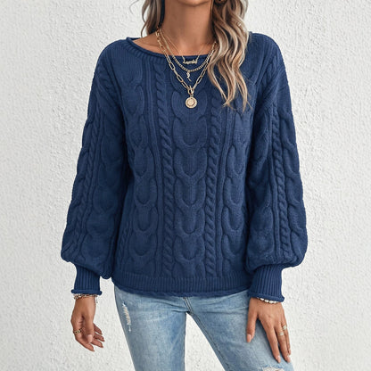 Off-Shoulder Cable Knit Sweater