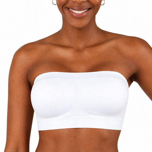 Wireless Seamless Bandeau Bra with Detachable Straps