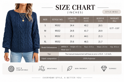 Off-Shoulder Cable Knit Sweater