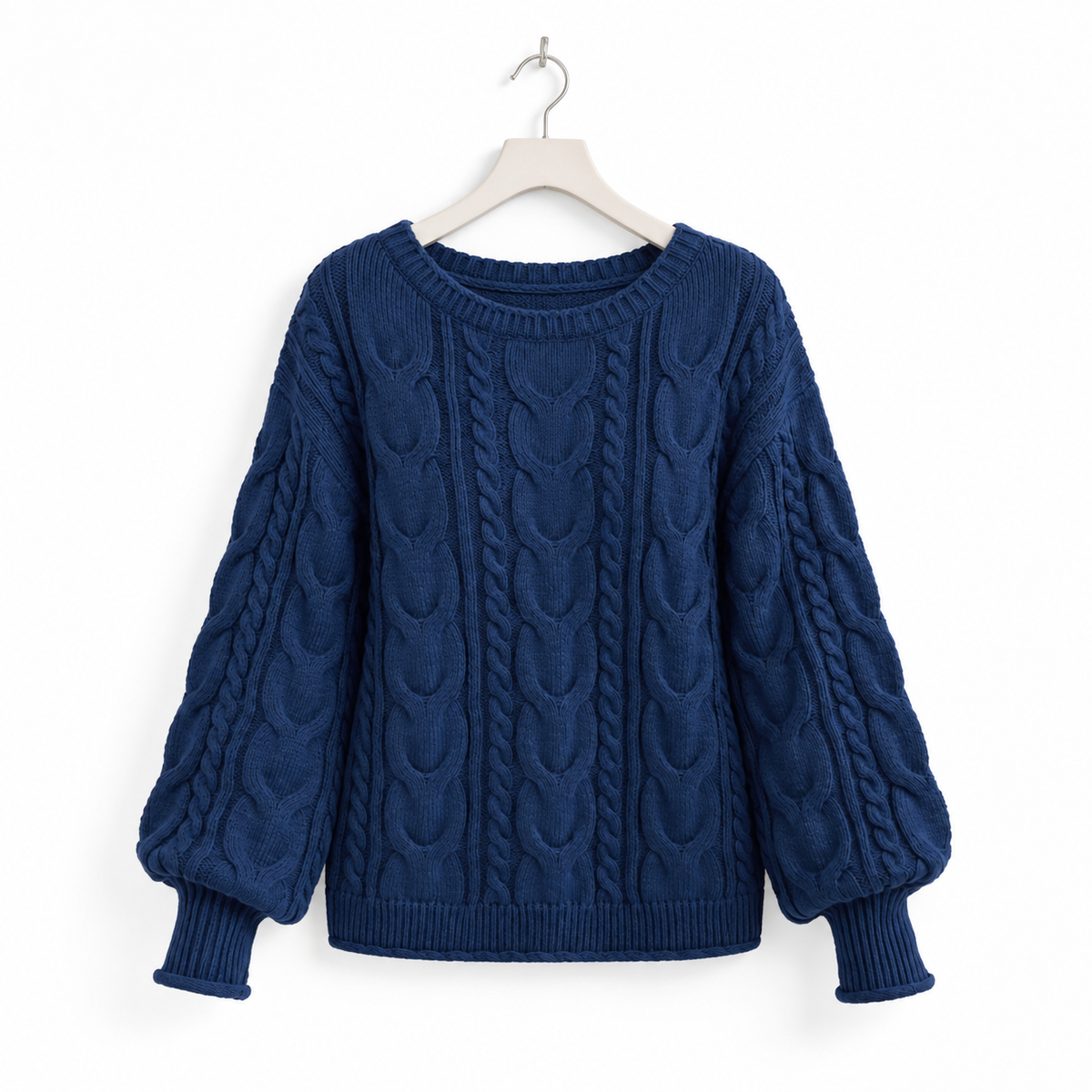 Off-Shoulder Cable Knit Sweater