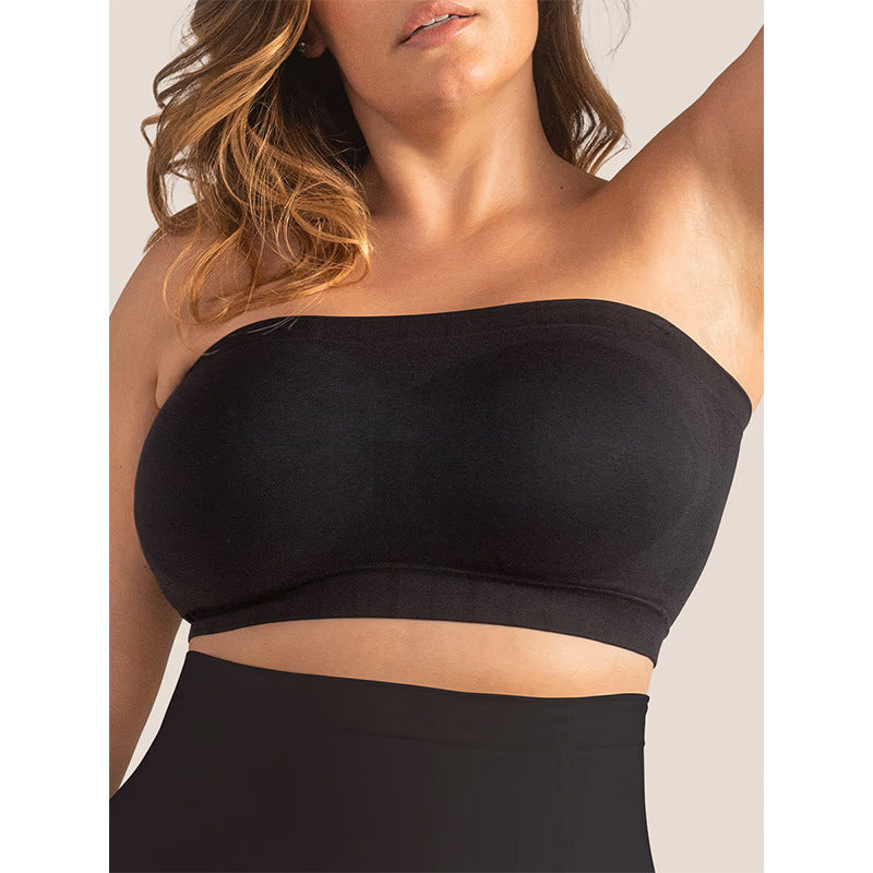 Wireless Seamless Bandeau Bra with Detachable Straps