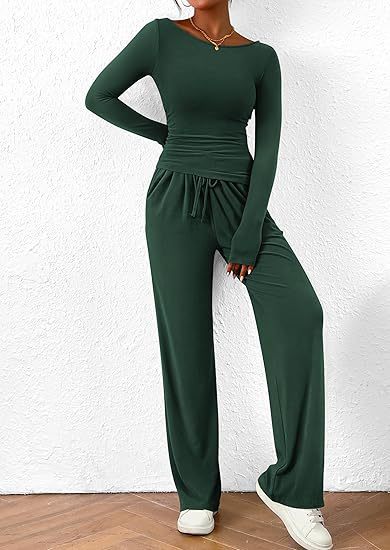 Asymmetric Top & Wide Leg Pants Set