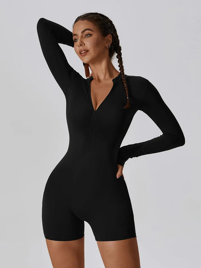 Zip-Up Long Sleeve Sport Jumpsuit