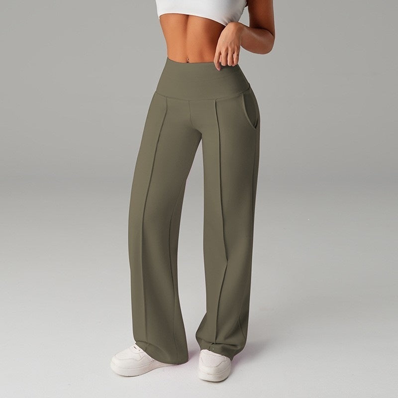 High-waisted casual pants