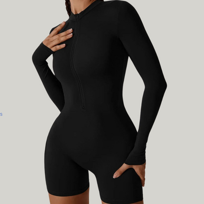 Zip-Up Long Sleeve Sport Jumpsuit