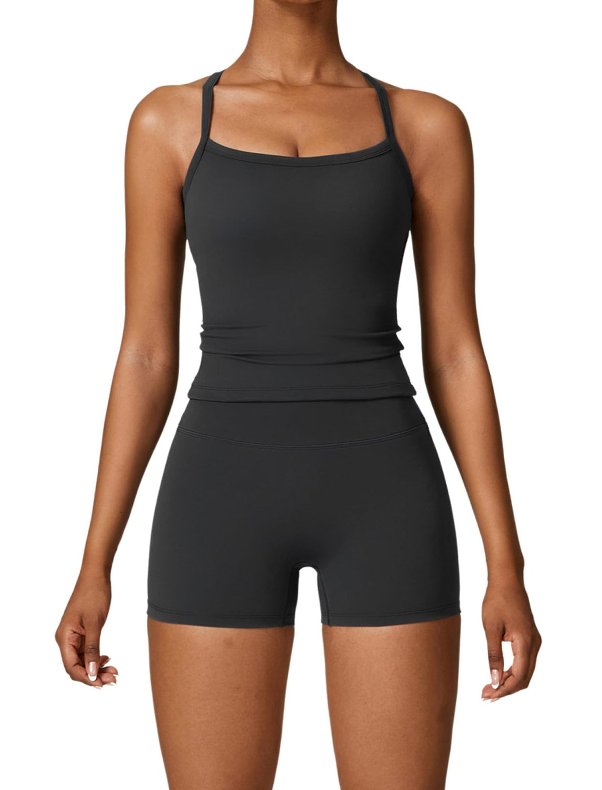 High Waist Seamless Yoga Shorts Set
